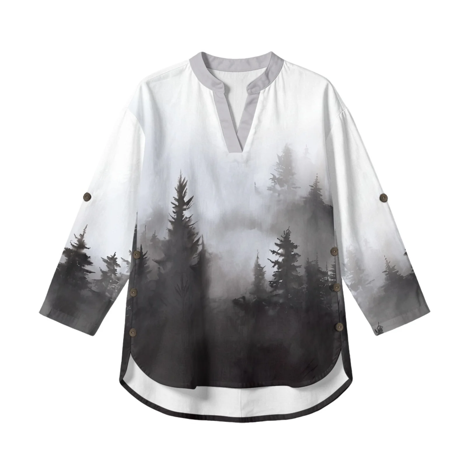 INSTANTARTS Roupas Feminina Women's Linen V-neck Shirt for Women Blusas Elegantes Cheap Clothes De Mujer Tendencia 2026 S-3XL
