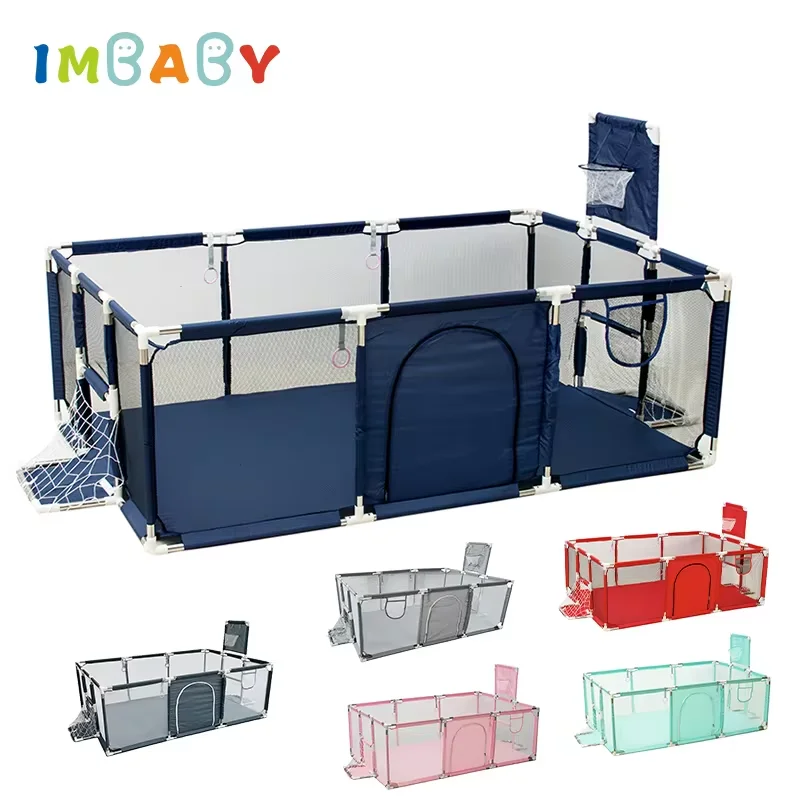 IMBABY-Playpen Móveis para Crianças, Barreiras de Segurança de Cor Sólida Playground Infantil Criança Game Park, Cerca de Moda Recém-nascida