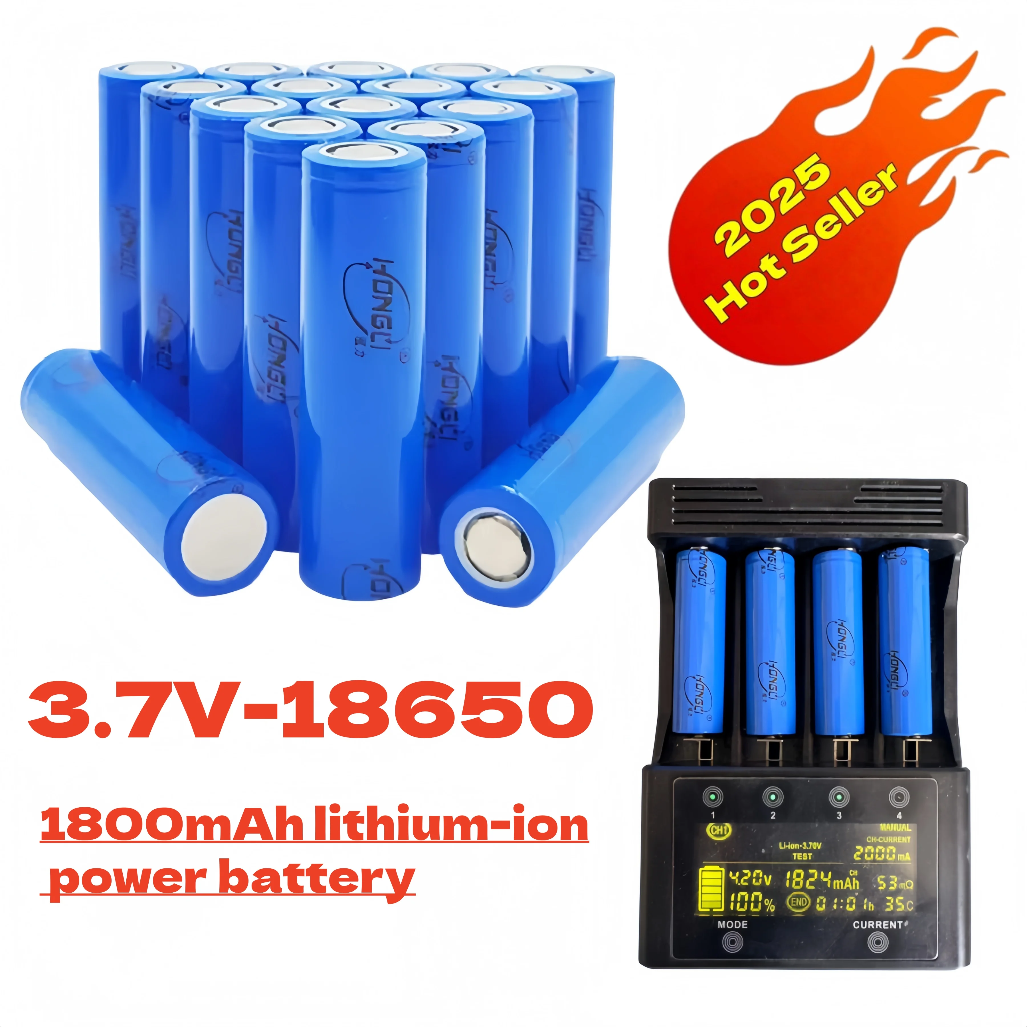 Hot Seller 3.7V/18650 Lithium-ion 1800mAh Rechargeable Battery, Latest Grade A Lithium Battery for 2025