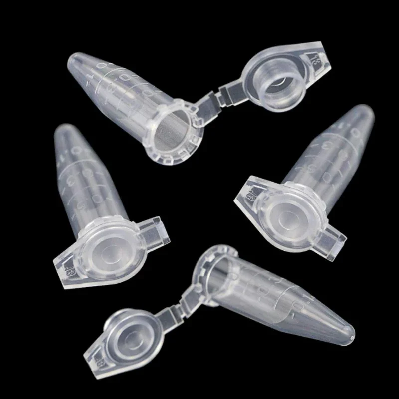 50/100/300pcs 0.2ML, 0.5ML, 1.5ML With Scale Lab centrifugal tubes with pointed bottom and cap Centrifuge Tubes Vial