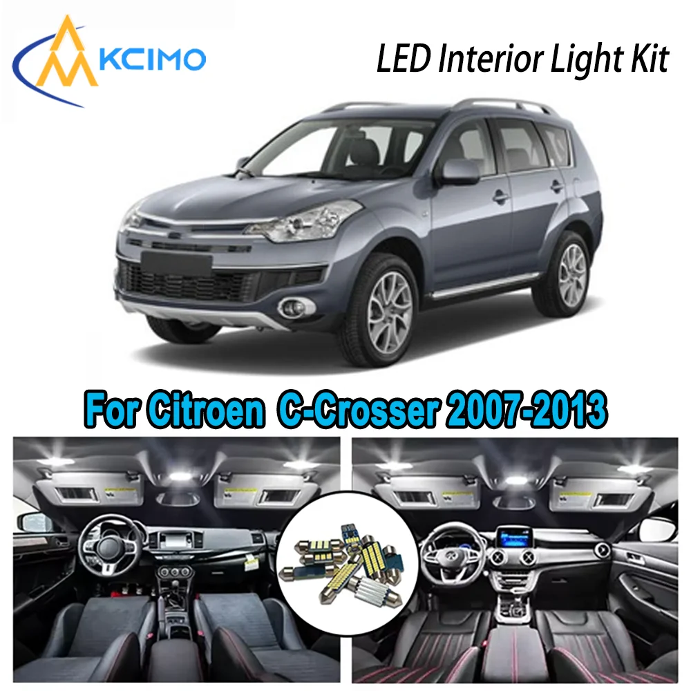 

High-Quality LED Interior Kit for Citroen C-Crosser 2007-2013 2009 2010 2011 Premium Error-Free Dome Map Trunk Automotive Lamps