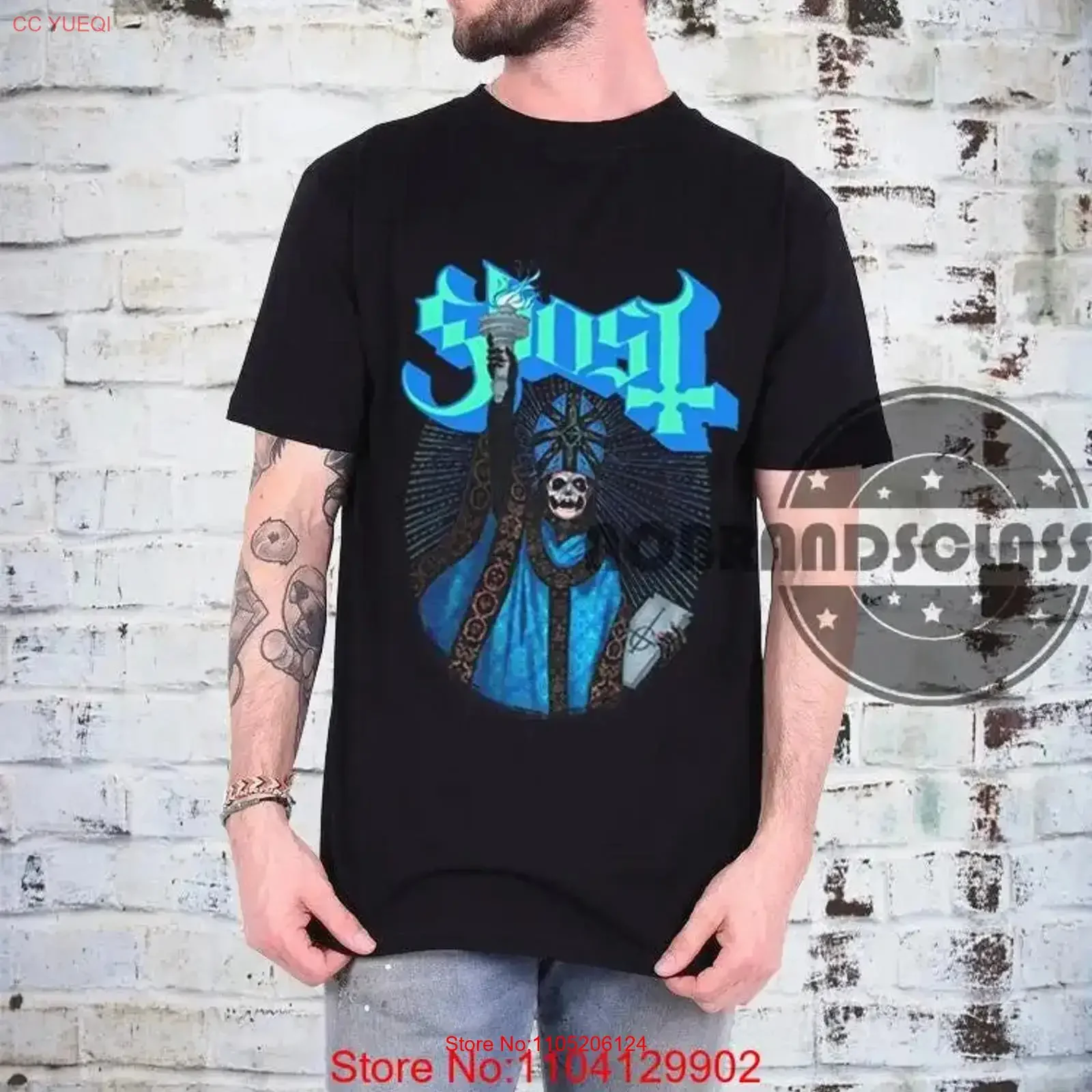 

Ghost T Shirt Heavy Metal Band Music Merch Nobrandsclass vintage Washed streetwear Stretched graphic fashion homme Casual