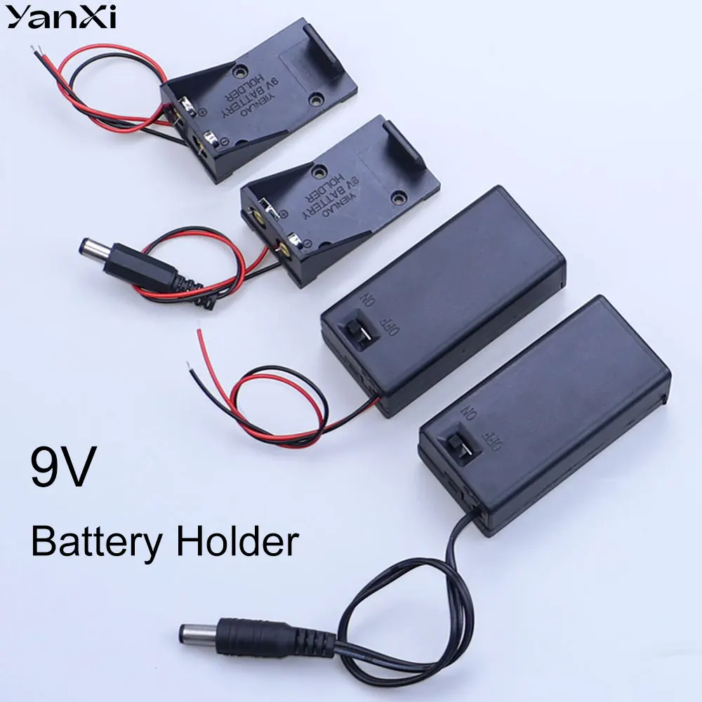 Yanxi 1PC 9V Battery Holder  Battery  Clip Case With Wire Le