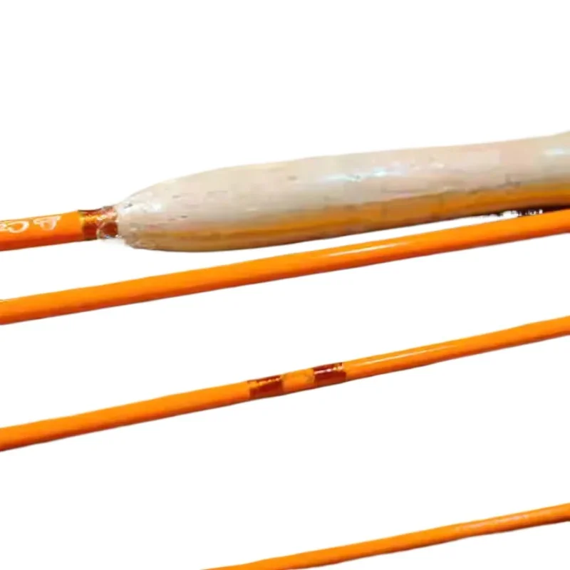 Stream Fishing Ground Flying Fishing Rod No. 4 Rod 8 Foot 8 Pure Handmade Orange Fiberglass