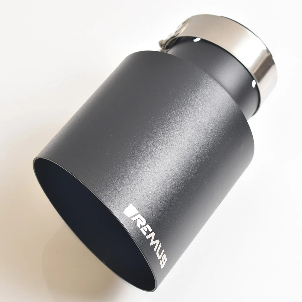 Accessoires universels pour voitures, silencieux en acier inoxydable, embout noir mat, découpe en forme de slash, avec VREMUS