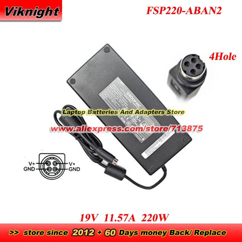 FSP220-ABAN1 FSP220-ABAN2 AC Adapter 19V 11.57A 220W 4Hole for ASROCK GTX1060 Z370 GALLERIA MINI 1060 EVERSERV 7700 POS SYSTE