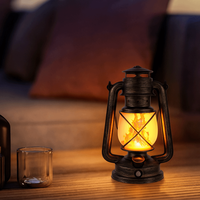 3 Lighting Modes Retro LED Camping Light USB Charging Flame Effect Portable Horse Lantern Retro Style Portable Design