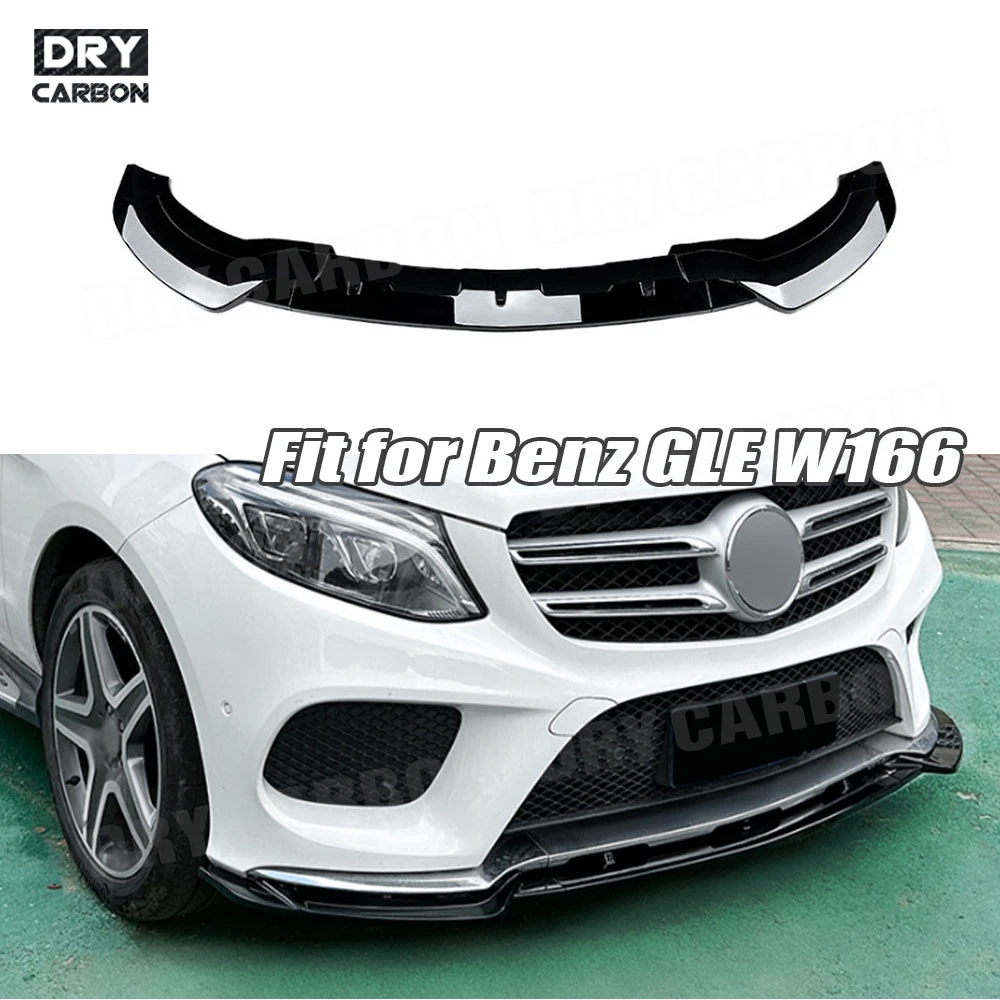 

ABS Material Car Accessories 3pcs for Benz GLE W166 GLE Coupe C292 AMG 2015-2018 Front Bumper Lip Spoiler Front Chin Spoiler