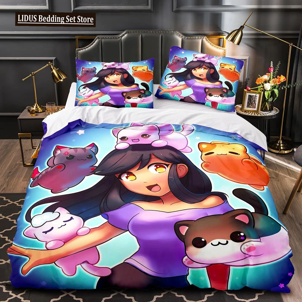 

Aphmau Bed Set Twin Full Queen King Size Game Aphmau Bed Set Children Bedroom Duvet Cover Sets 2/3 Piece Bed Linen