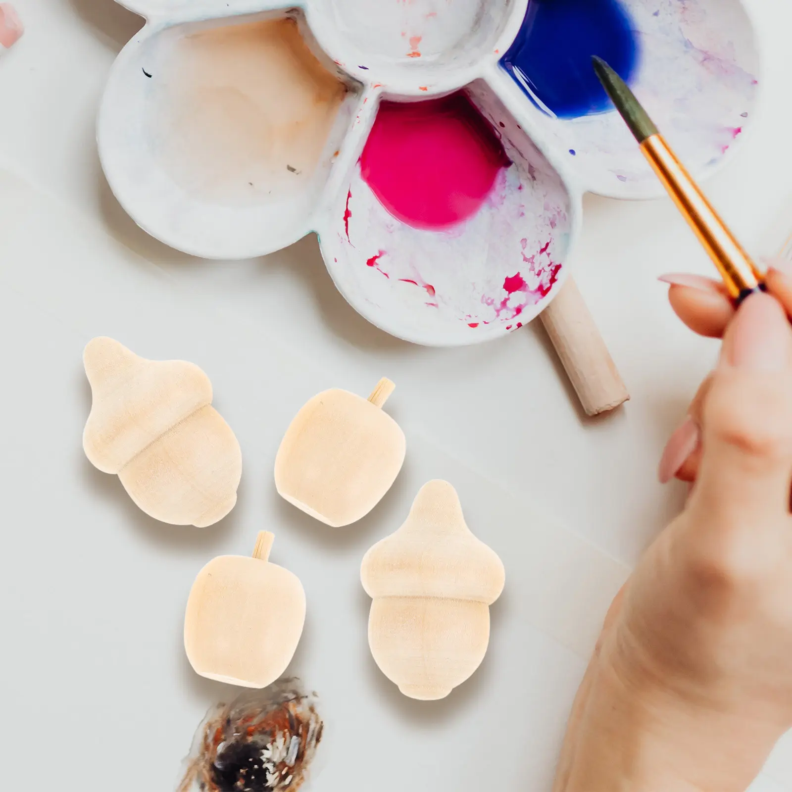 

20 шт. деревянных заготовок в форме желудя для поделок, набор для праздничного декора, украшения для стола, аксессуары для рукоделия