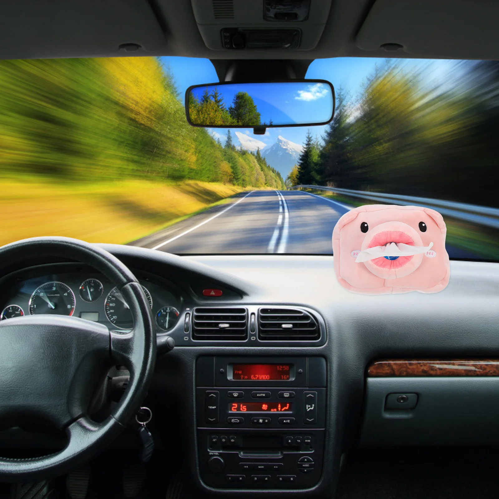 

Car Tissue Holder For Sun Visor Headrest Hanging Organizer Cartoon Tissue Case Auto Interior Accessories