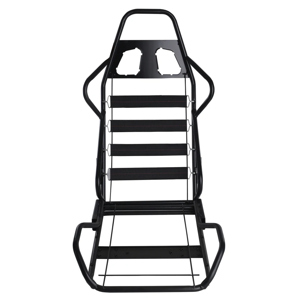 2pc Black and Red Racing Seats Made of PVC Leather Material Equipped with Dual-Slider Adjustment System Providing Stable Support