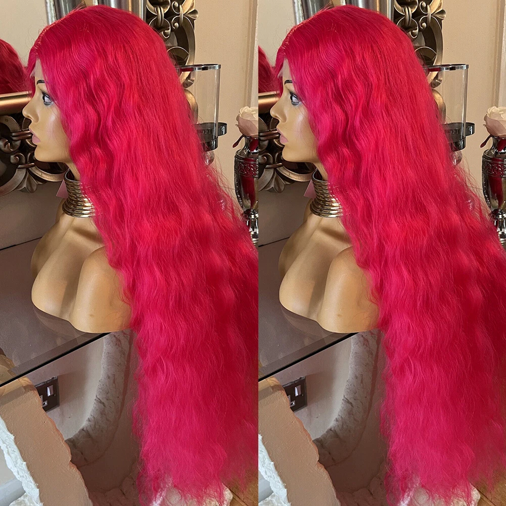 باروكة باروكة باروكة من Bernardo مصنوعة من شعر الأفرو المجعد للنساء باروكة ناعمة باللون الوردي شعر اصطناعي طبيعي ومجعد