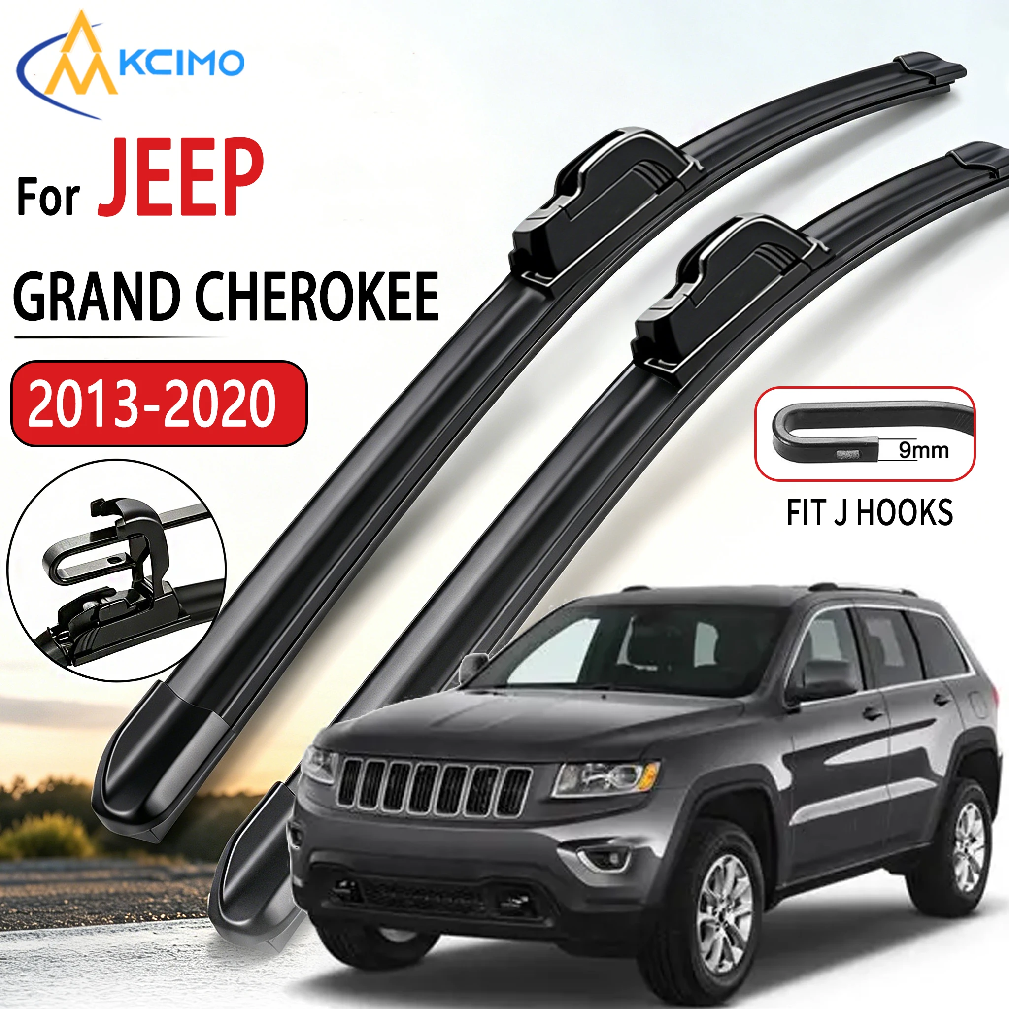 

22"+21"Car Front Wiper Blade For Jeep Grand Cheroke 2013-2020 U-type Boneless Wiper Quiet Durable Clear View Automotive Wipers