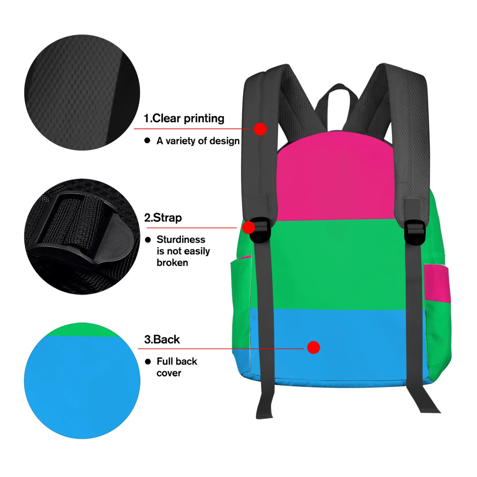 Pride Rainbow Stripe Women Man Backpacks Waterproof Travel School Backpack For Student Boys Girls Laptop Book Pack Mochilas