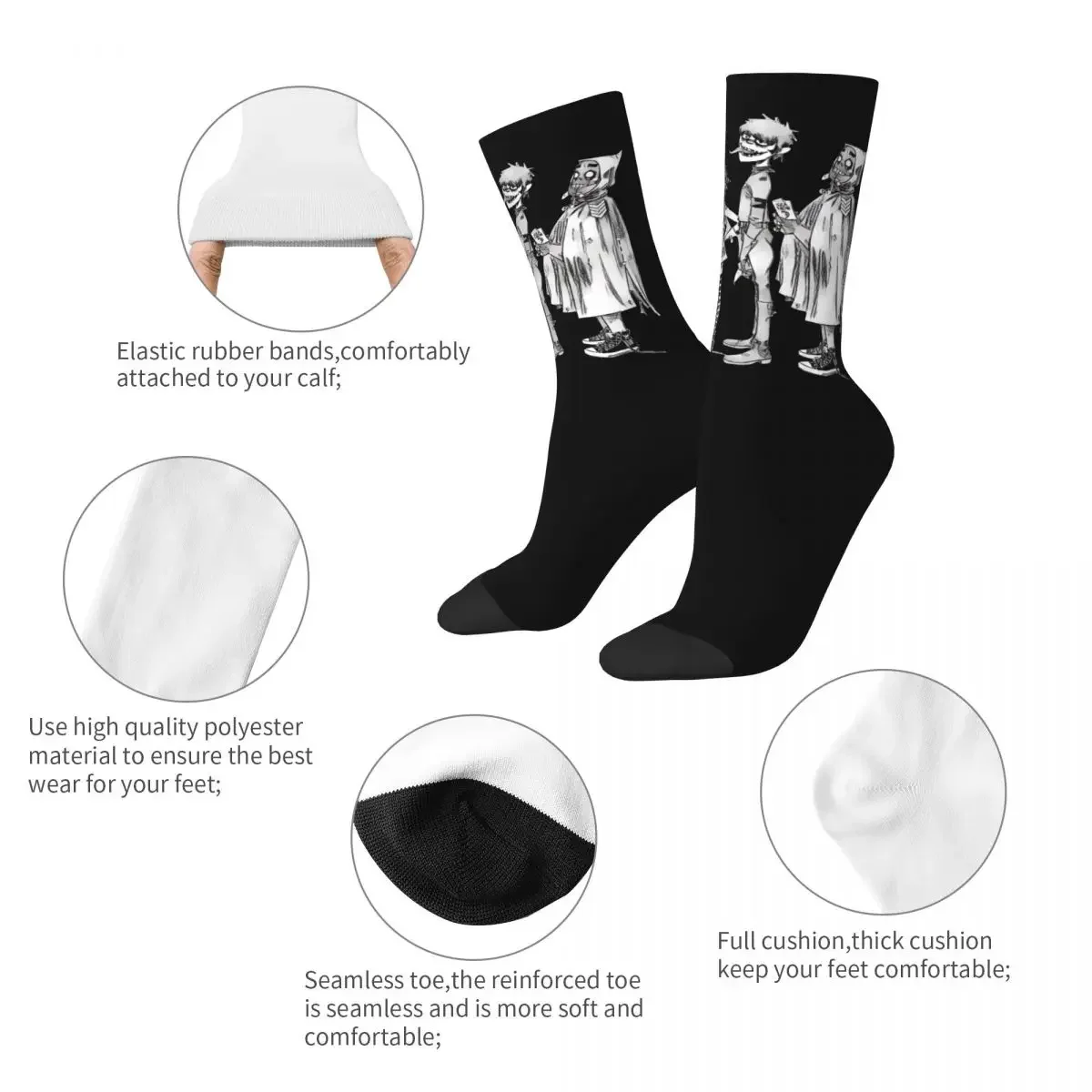 Gorillaz Socks Men Women Fashion Socks Novelty Spring Summer Autumn Winter Stockings Breathable Cute Sock