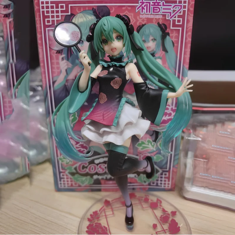 오리지널 타이토 하츠네 미쿠 애니메이션 피규어 차이나 드레스 Ver. 액션 피겨 모델 소장 장식품 모델 크리스마스 장난감 선물