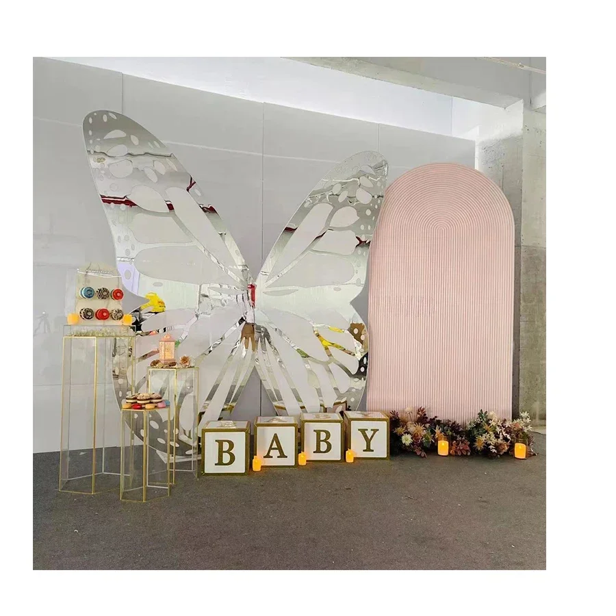 

High Quality Acrylic Butterfly Shaped Backdrop Stand Wedding Butterfly Backdrop Butterfly Background