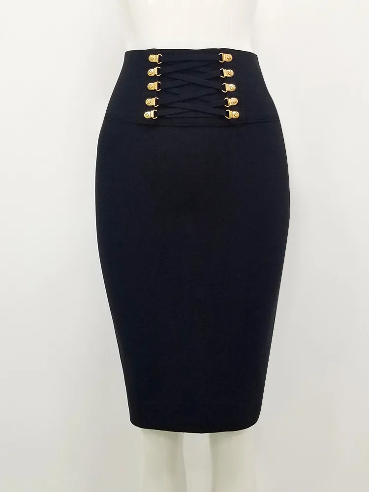 Nieuwe Collectie Vrouwen Zwart Rood Wit Bodycon Bandage Rok Dames Designer Hoge Taille Lovertjes Night Club Party Club Potlood Rok