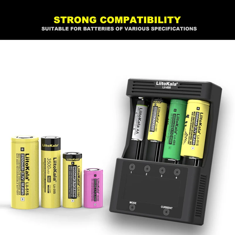Liitokala Lii-500 Lii-202 Lii-600 Lii-PD4 LCD 배터리 충전기, 충전 18650 3.7V 18350 26650 18350 NiMH 리튬 배터리