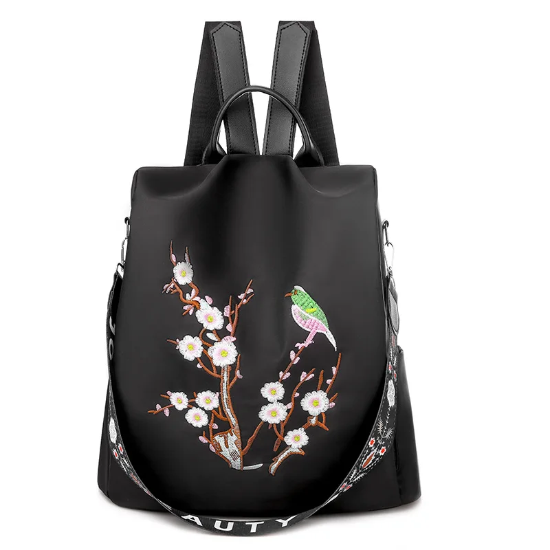 New Oxford Anti-theft Women Backpack Fashion Embroidery School Bag Large Capacity Backpack High Quality