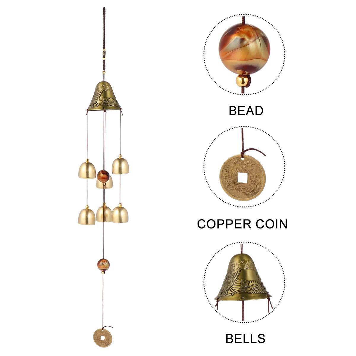 

Room House Gifts Chimes Chimes Pendant Wind Bell Pendant Dragon Phoenix Wind Bell Pattern