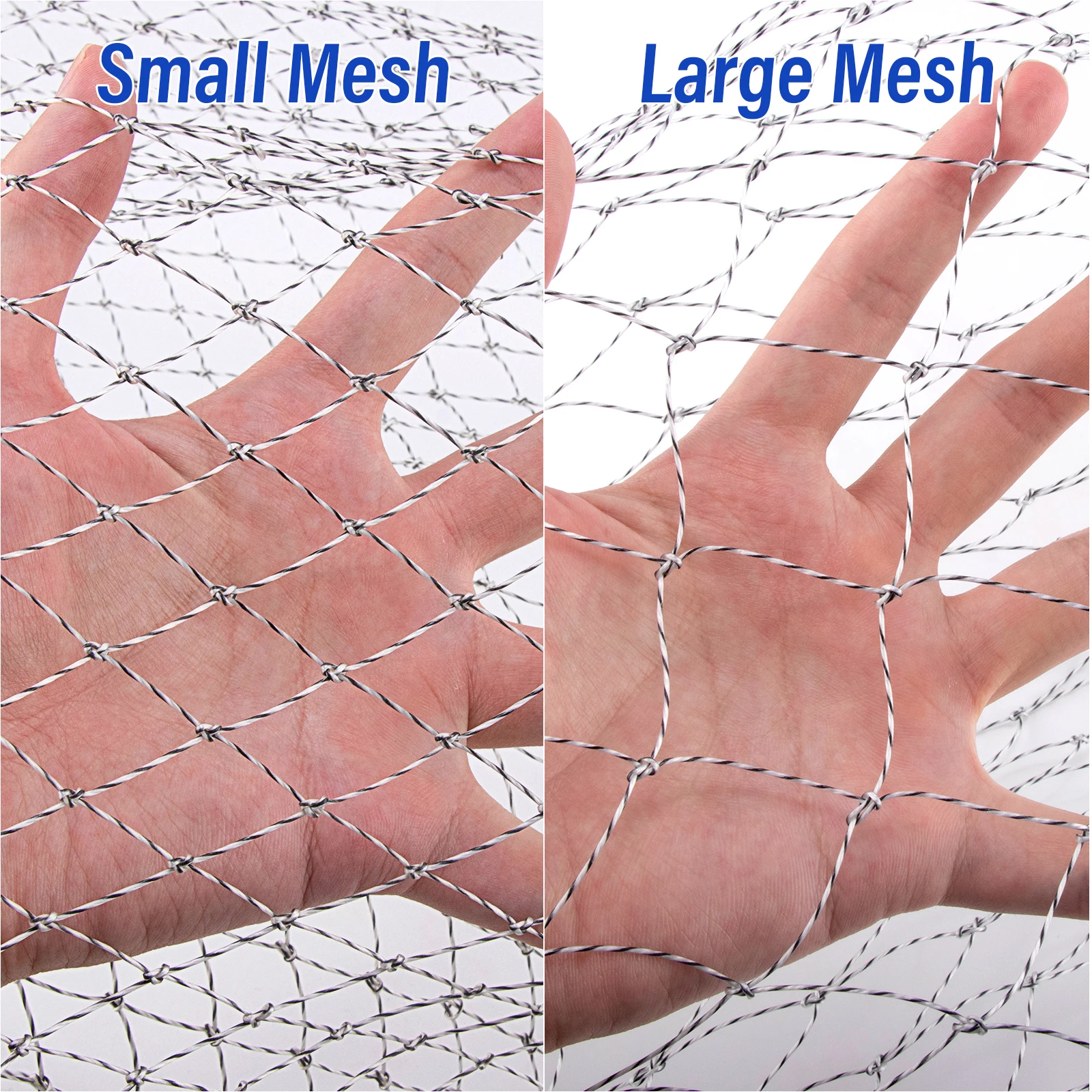 الصيد استبدال صافي ثقب صغير/كبير الصيد شبكة أرضية شبكة ضياء 35/40/45/50/60/70 سنتيمتر ثقب قابل للطي للطي تراجع شبكة السمك