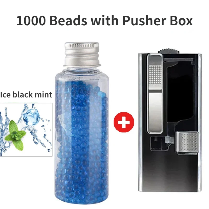 1000PCS Cigarette Explosion Beads DIY Mix Fruit Power mint taste with Handy Pusher Box Black Ice mint Brush Ball For Smoking