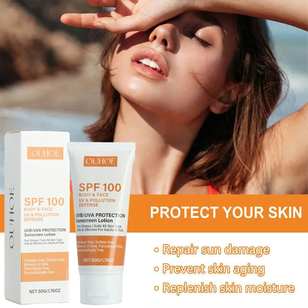 Sunscreen Cream - SPF100 Facial Protection, Oil Control, Anti Sweatproof Waterproof Sunblock Sun Ultraviolet-Proof Lotion Z7F5