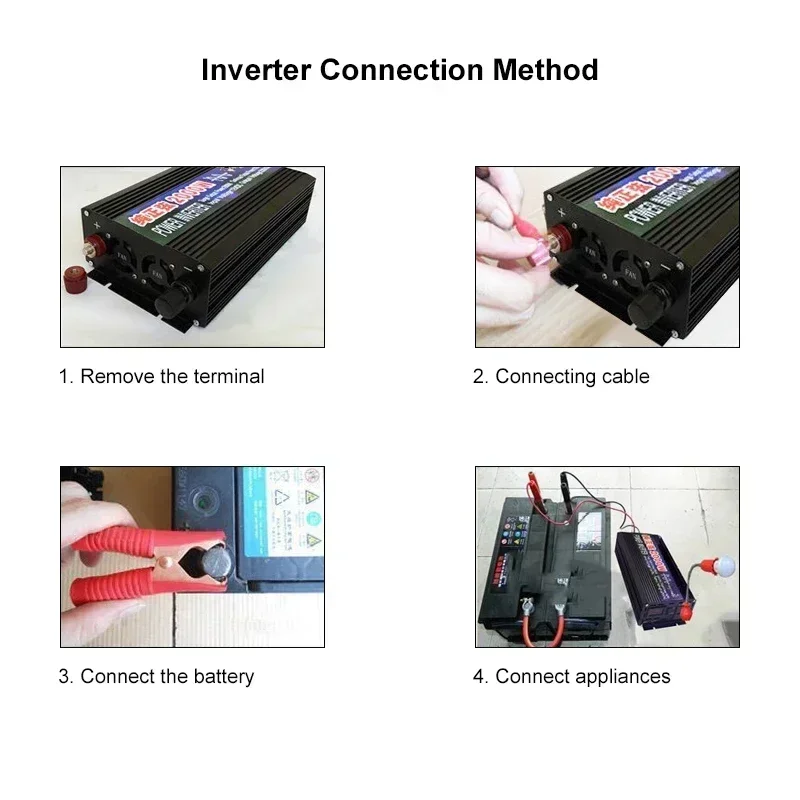 Pure Sine Wave Inverter 2000W 3000W 4000W With LED Display DC 12V 24V To AC 220V Voltage Converter Power Solar Car Inverters