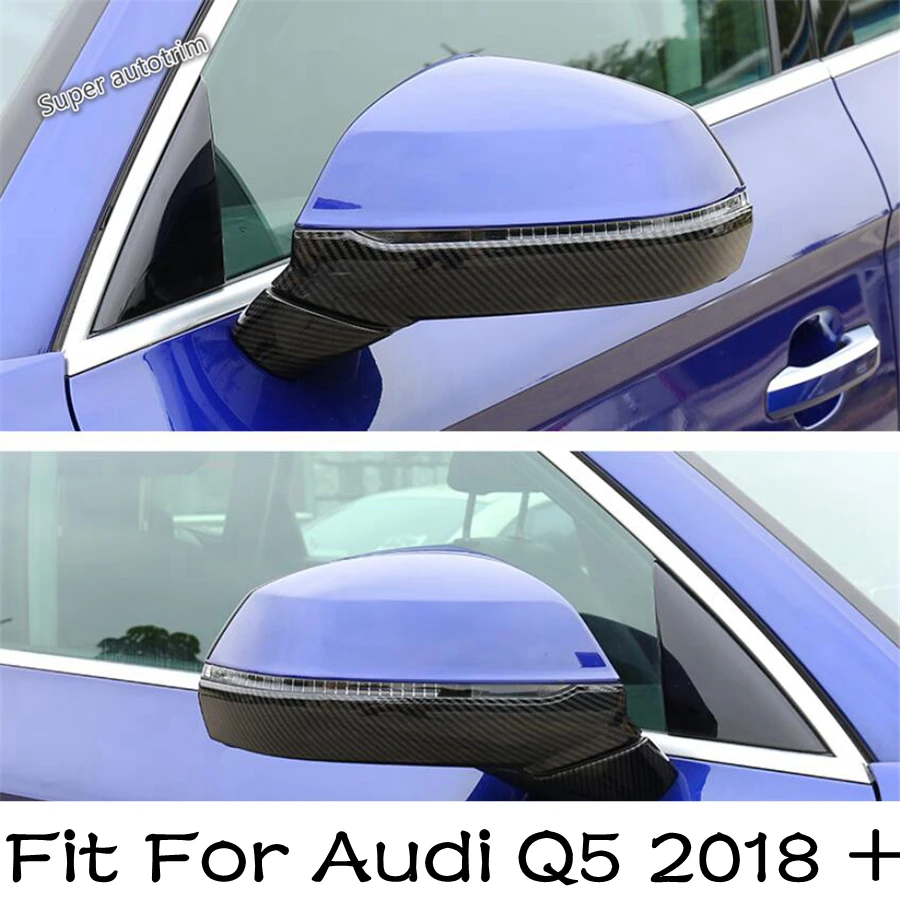 

Side Door Rearview Mirror Cap Shell Strip Cover Trim For Audi Q5 2018 - 2023 ABS Chrome / Carbon Fiber Accessories Exterior Kit