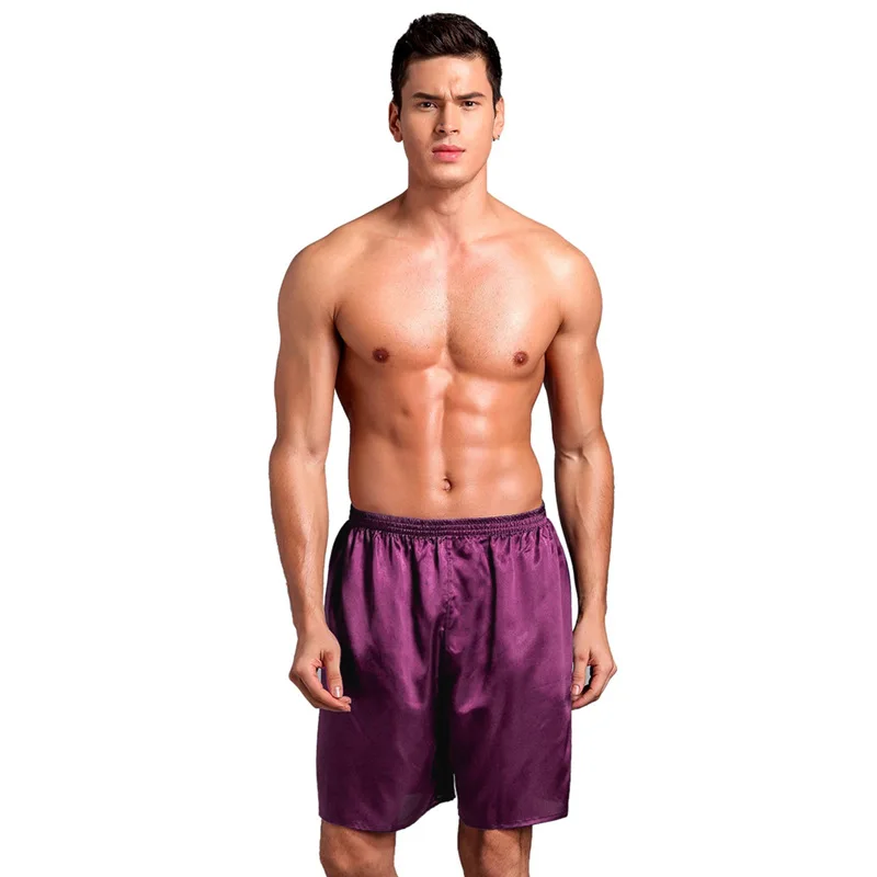 

Men's Home Clothes Summer Satin Sleepers Elastic Waist Short Pants Casual Comfortable Home Clothes Sleepers Can be worn outside
