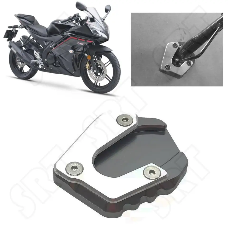 For Yamaha YZF R15 V4 V3 YZF-R15 V4.0 V3.0 ABS 2017-2023 Motorcycle Accessories Side Stand Extension Support Plate Extender Pad