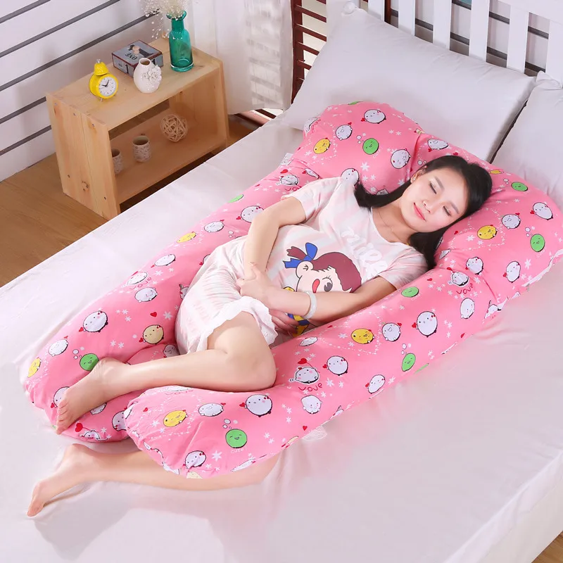 Sleeping Support Pillow For Pregnant Women Body 100% Cotton Rabbit Print U Shape Maternity Pillows Pregnancy Side Sleepers