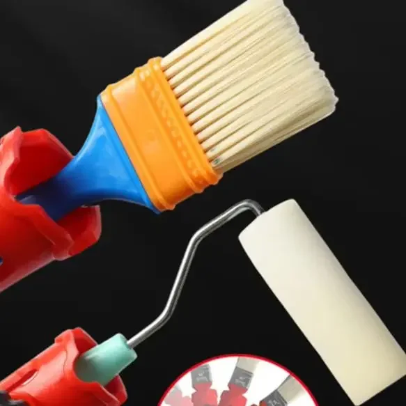 

2-in-1 Multi-Angle Paint Brush Extension Rod With Four Detachable Sections For High Ceilings Walls And Other Surfaces Corners