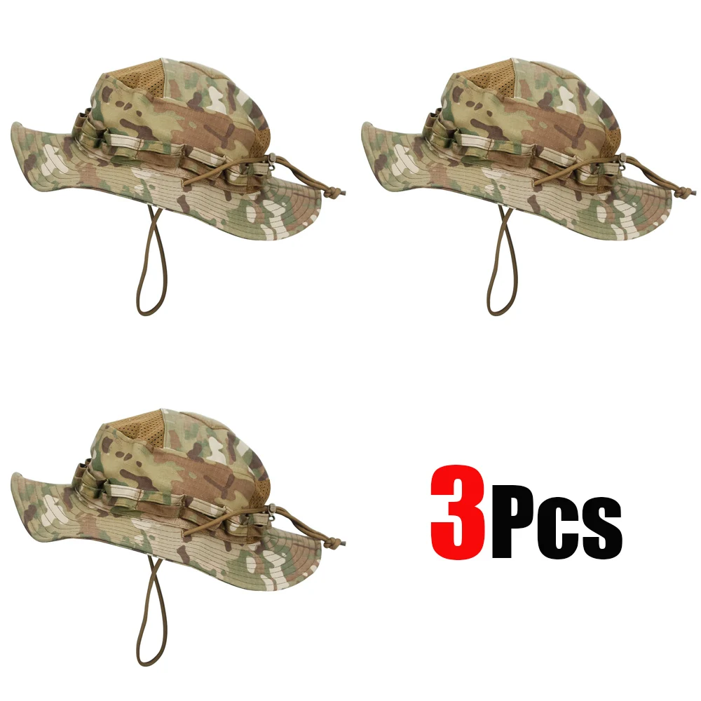 1 Stück/3 Stück Camo Boonie Hut Sonnenschutz Atmungsaktiver Fischerhut Herren Outdoor Wandern Jagd Angeln Winddichter Fischerhut