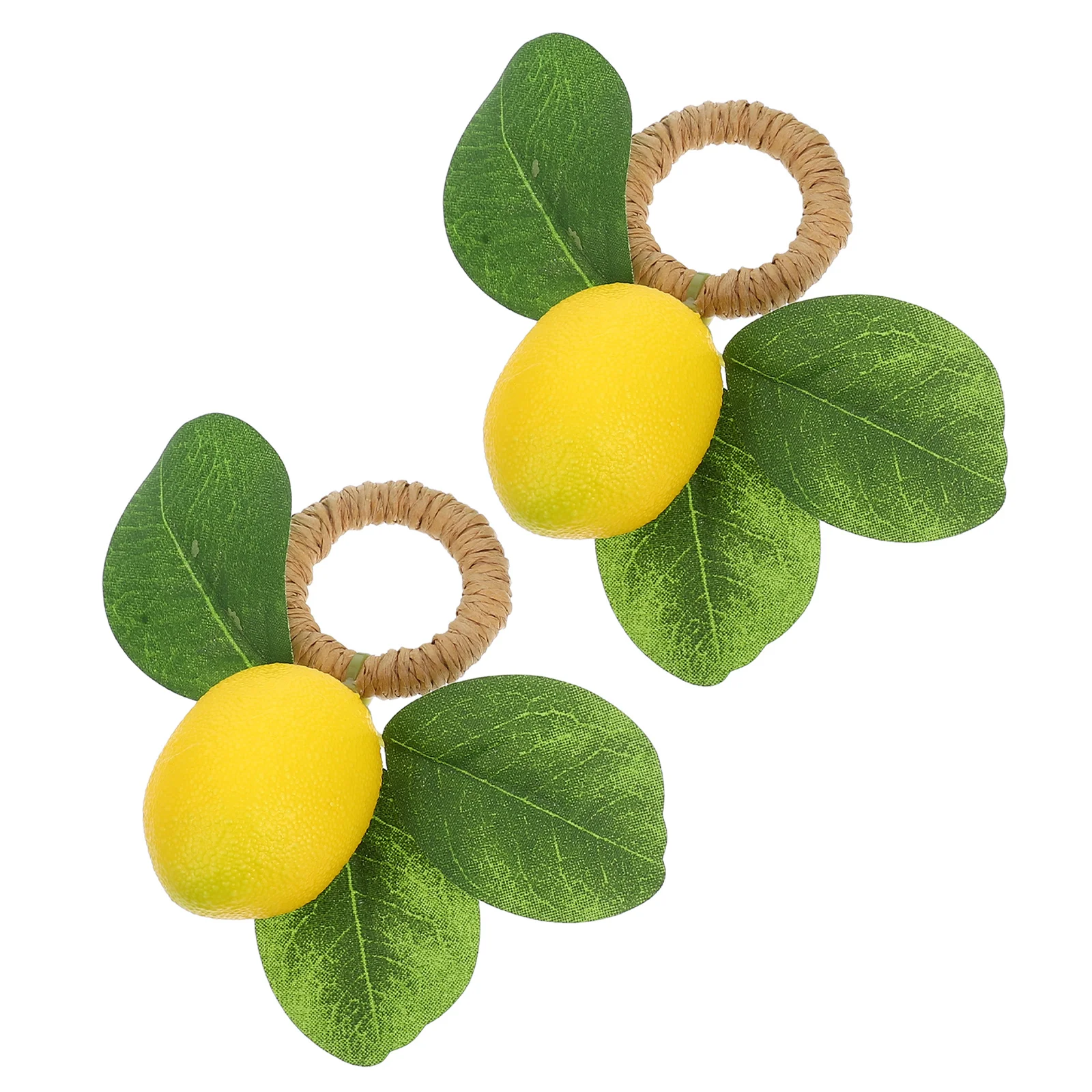 

2Pcs Faux Lemon Napkin Rings Elegant Buckle Holders Dining Table Decor Wedding Party Rustic Farmhouse Napkin Rings