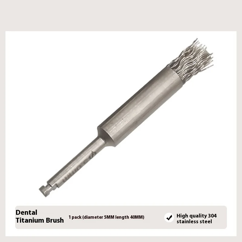 Brosse en titane pour l'entretien des implants dentaires, outils de nettoyage et Nick, instruments, butée buccale, brosse de soin des prothèses dentaires, 1PC