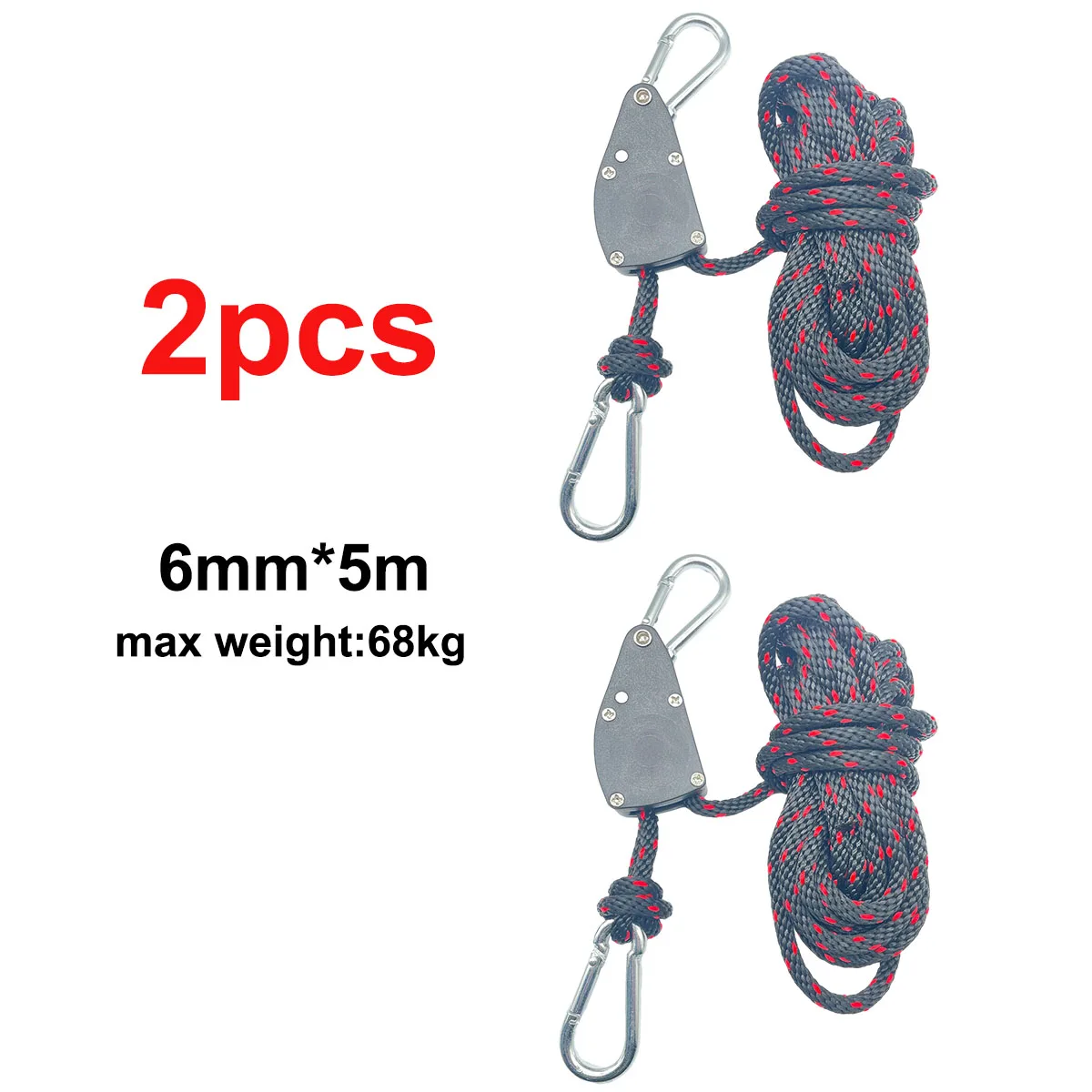 2 pezzi 6mm 5m tenda da campeggio esterna legare corda resistente tenditore fissaggio corda vento fibbia puleggia cricchetto tenda corda gancio