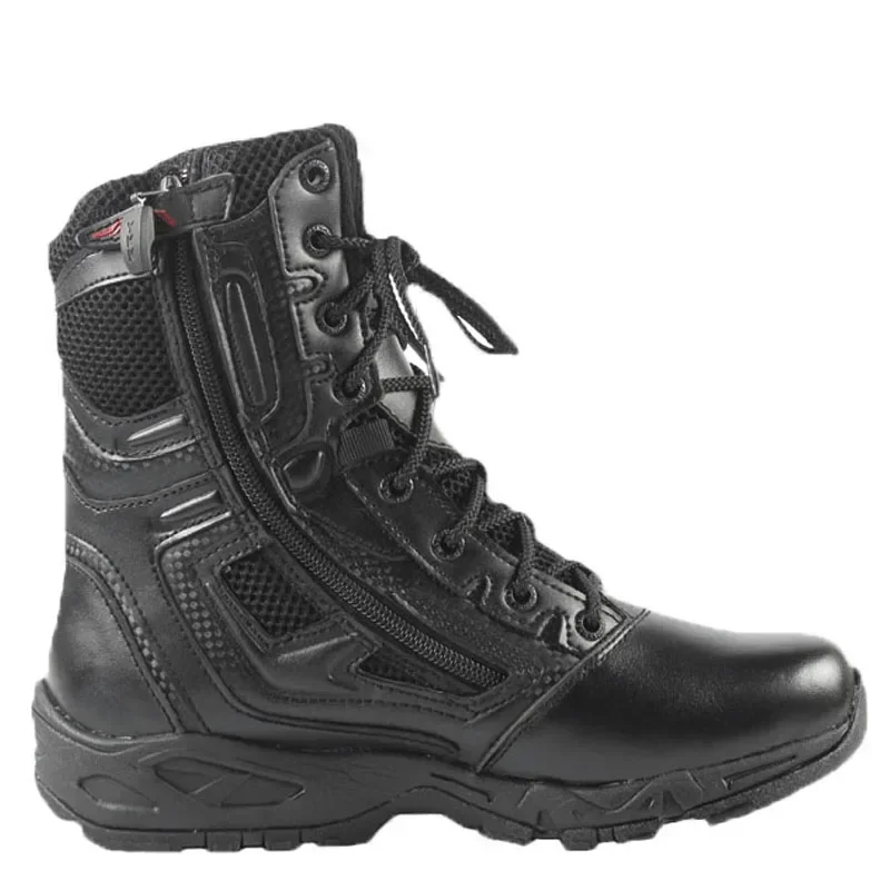 Bottes de sécurité noires pour hommes, chaussures de sécurité pour le désert, bottes d\'assaut respirantes pour moto, bottes de rinçage pour hommes,