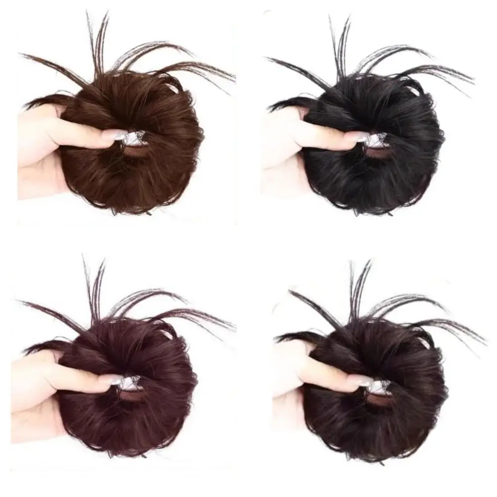 Vintage Curly Chignon Messy Hair Bun Fake Hair Band Hair Extensions Synthetic Scrunchies Natural Fluffy False Hair Pieces Women