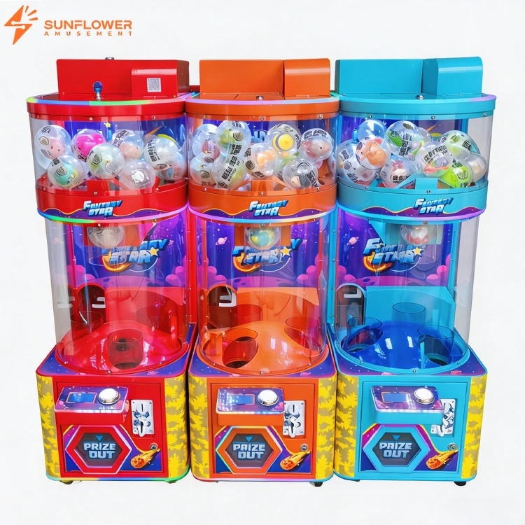Sunflower 100mm Egg 55 Inch Interactive Coin Operated 1 Player Amusement Game Capsule Toys Machine Blind Box Metal Luck Game