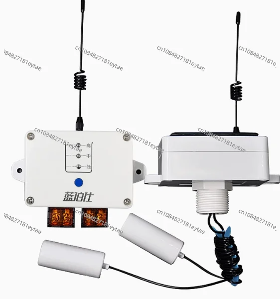 Wireless water level controller for remote control of water tower pool float automatic pumping switch