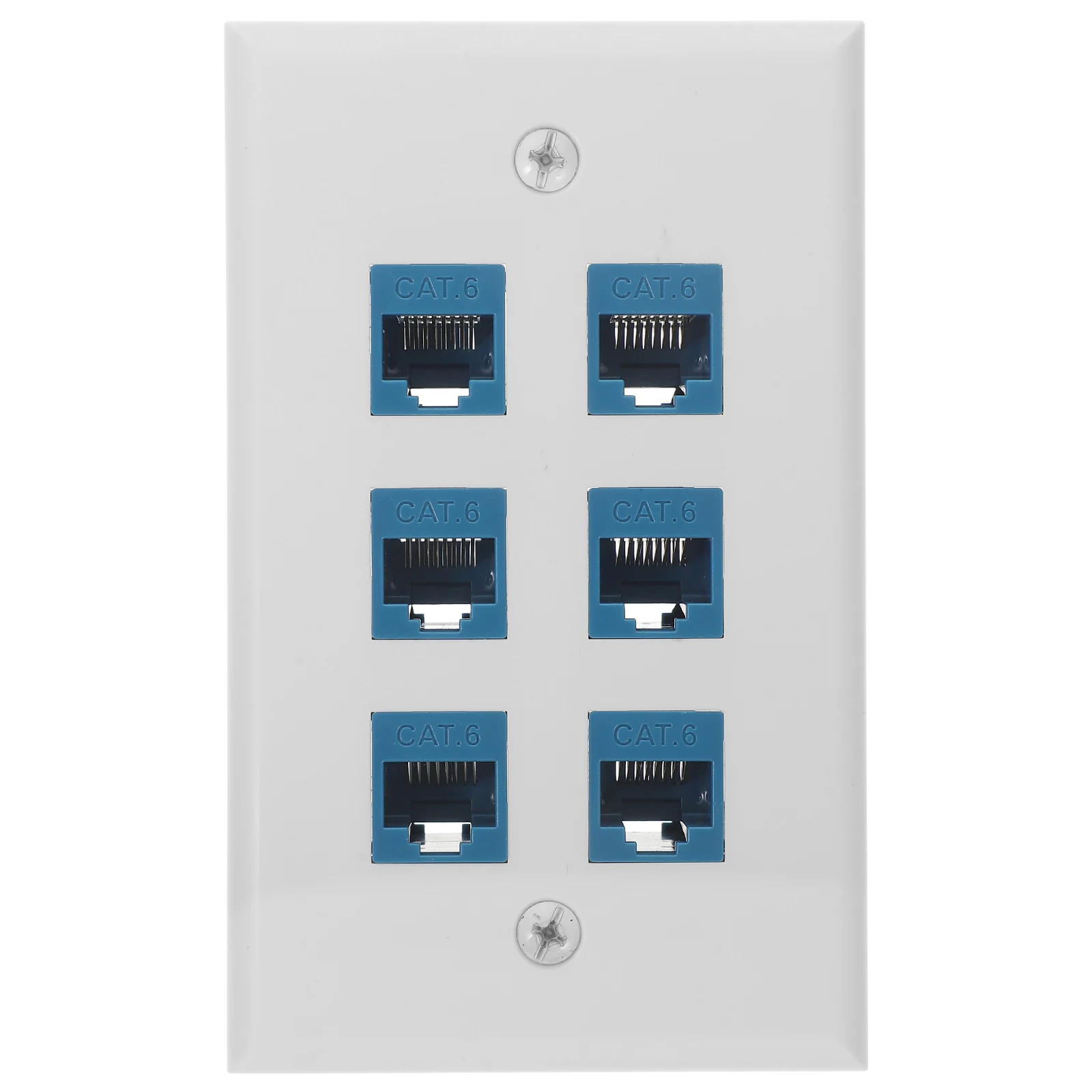 

6-Port Network Wall Wall-Mounted Sturdy Plastic Outlet Office Home Wall Plate Panel Socket Wall-Hanging Ethernet Outlet Panel