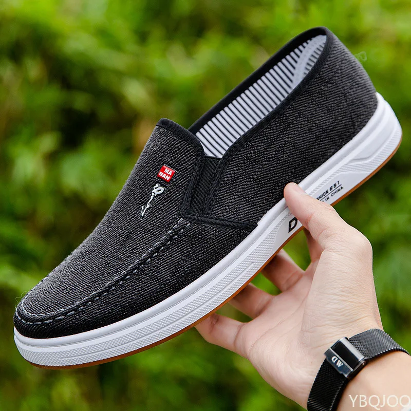 Men\'s shoes are breathable and light old Beijing cloth shoes men\'s low top canvas shoes and lazy work shoes 2022