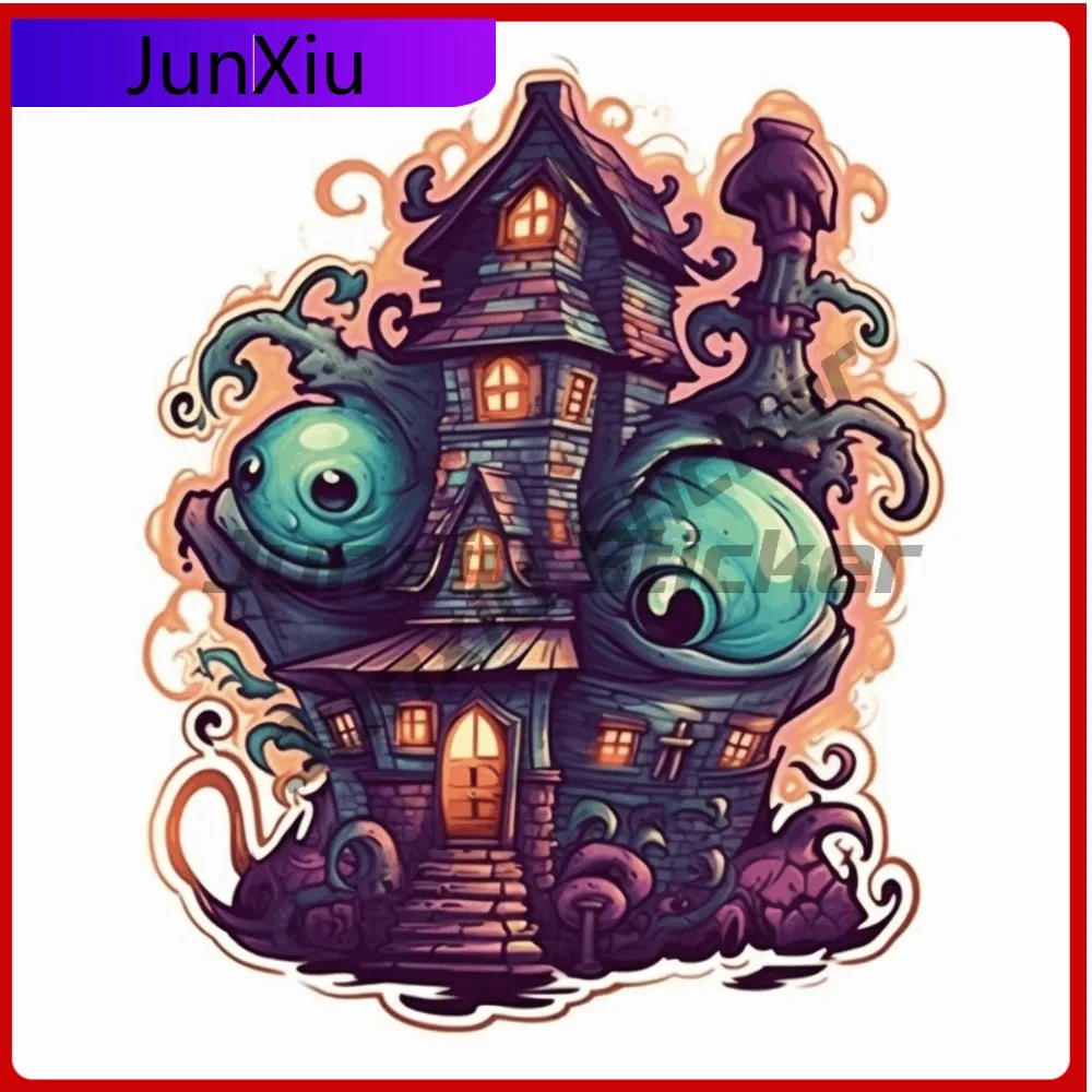 

Haunted House Sticker Scary Decal for Truck Cute Waterproof Vinyl Car Laptop Window Bumper