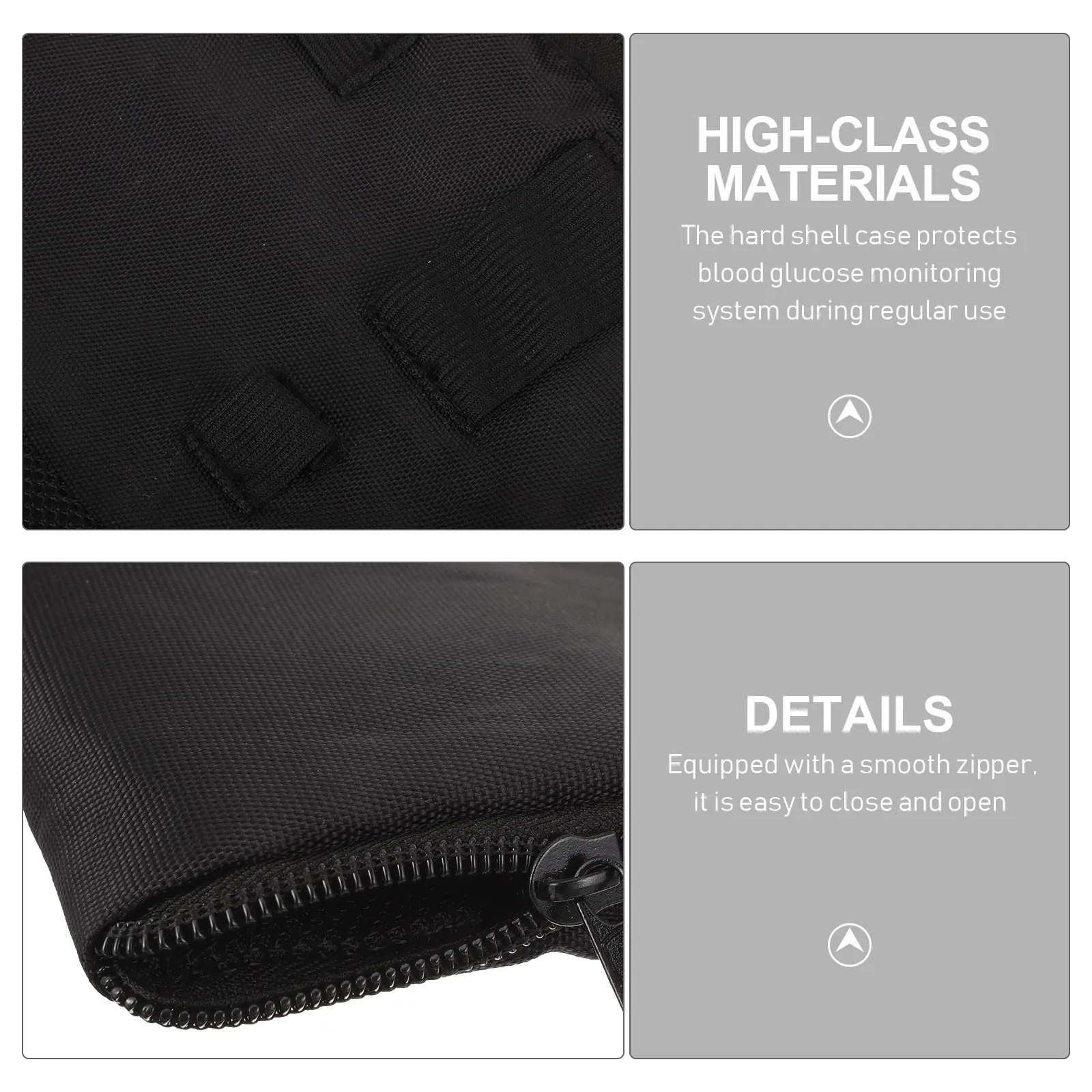 السكري المنظم الحقيبة المحمولة الجلوكوز متر حقيبة مقاوم للماء حقيبة للتخزين لمرض السكري لوازم 15.5x11 سنتيمتر الأسود السفر الناقل