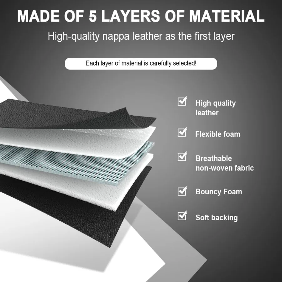 أغطية مقاعد سيارة فاخرة من جلد نابا مقاومة للماء مكونة من 5 مقاعد لسيارة تشيفي كامارو 20002024 متوافقة مع تصميم وسادة هوائية راحة عالية