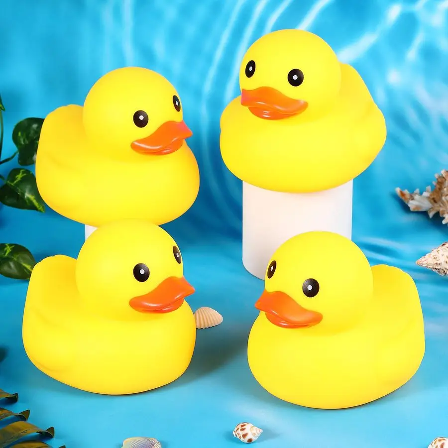 6개입 5인치 대형 노란색 고무 오리 대량 대형 오리 소리나는 고무 욕조용 플로팅 배스 생일 파티 장식 선물