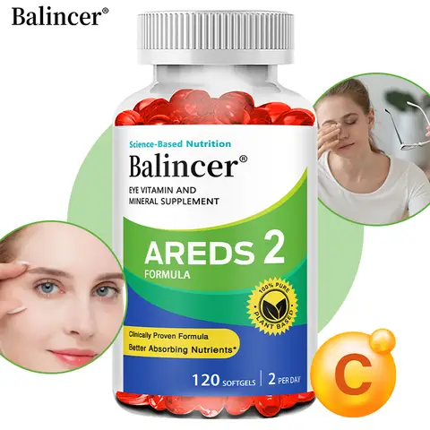 AREDS 2 눈 비타민 및 미네랄 보충제, 루테인, 비타민 C, 제아잔틴, 아연 및 비타민 E 함유